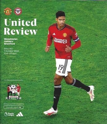 Manchester United v Brentford Official Premier League Matchday Programme 23/24 - 7th October 2023