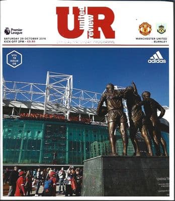 Manchester United v Burnley Premier League 2016/2017 Programme 29th October 2016