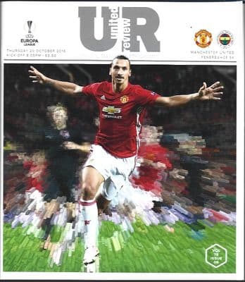 Manchester United v Fenerbahce Europa League Group Stage 2016/2017 Programme 20th October 2016