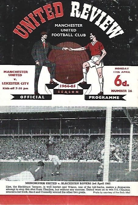 Manchester United v Leicester City 12th April 1964 Official