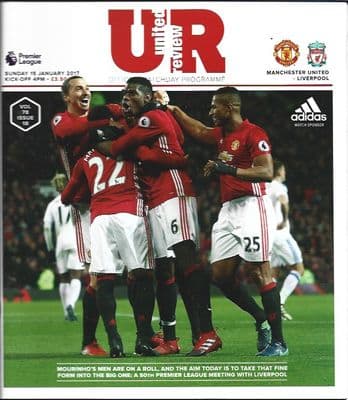 Manchester United v Liverpool Premier League 2016/2017 Programme 15th January 2017