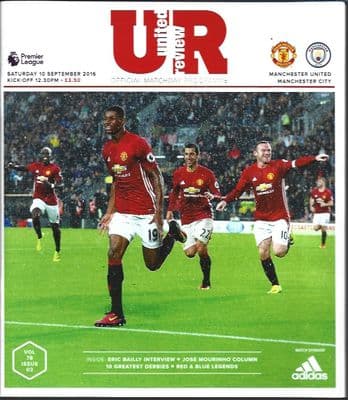 Manchester United v Manchester City Premier League 2016/2017 Programme 10th September 2016