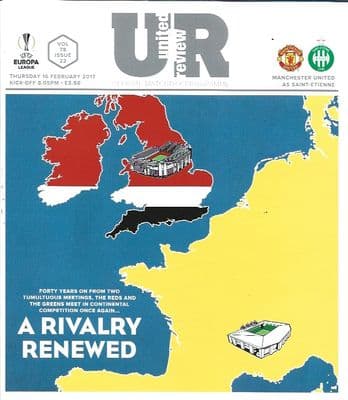 Manchester United v ST Etienne Europa League Knock Out Stage 2016/2017 Programme 16th February 2016