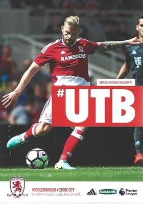 Middlesbrough v Stoke City Premier League 2016/2017 Programme 13th August 2016