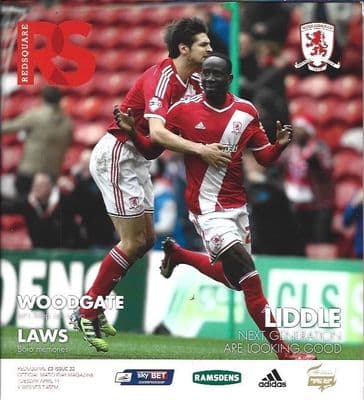 Middlesbrough v Wolves 14th April 2015 Official Matchday Programme