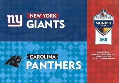 New York Giants v Carolina Panthers NFL Munich 2024 Official Programme 10th November 2024