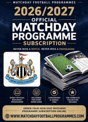 Newcastle United Home League Only Official Matchday Programme Subscription 2026/2027 Season