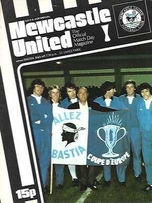 Newcastle v Bastia Uefa Cup 1977-78 Official Programme