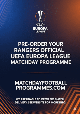 Rangers v Braga Official Europa League Matchday Programme 2025/26 - PRE-ORDER