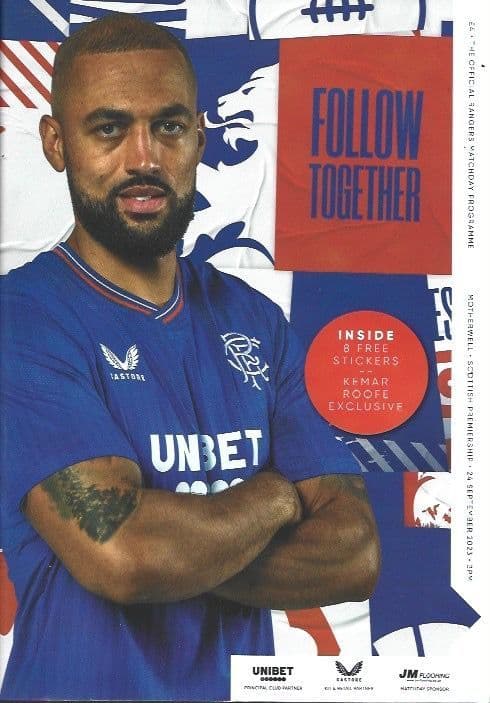 Rangers v Motherwell Official Matchday Programme 23/24 - 24th September ...