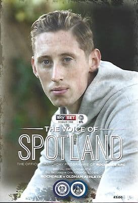 Rochdale v Oldham Athletic 29th October 2016 Official Matchday Programme