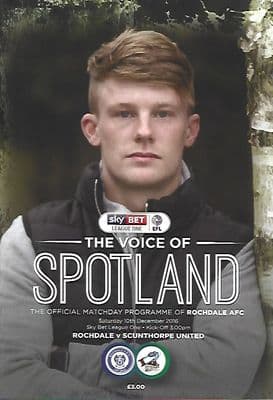 Rochdale v Scunthorpe United 10th December 2016 Official Matchday Programme