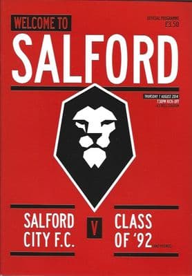 Salford City v Class of 92 & Friends Official Matchday Programme 7th August 2014