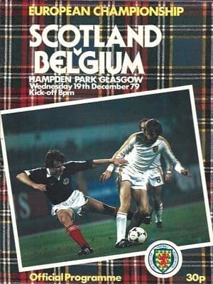 Scotland v Belgium European Championship 19th December 1979 Official Matchday Programme