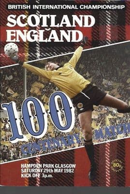 SCOTLAND V ENGLAND 29/5/1982 BRITISH INTER CHAMPIONSHIP Official Programme
