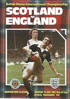 Scotland v England Official Matchday Programme - 24th May 1980