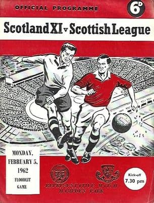Scotland XI v Scottish League 5th February 1962 Official Matchday Programme