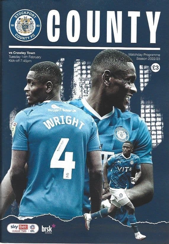 Stockport County v Crawley Town Official Matchday Programme 22/23