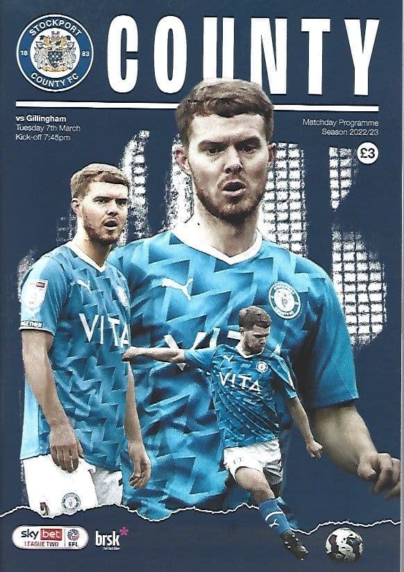 Stockport County v Gillingham Official Matchday Programme 22/23 7th