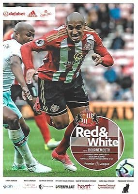 Sunderland v Bournemouth Premier League Official Matchday Programme 29th April 2017