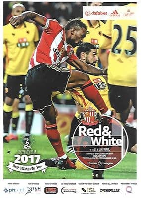 Sunderland v Liverpool Premier League Official Matchday Programme 2nd January 2017