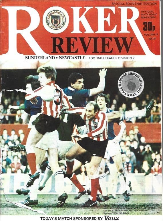 Sunderland v Newcastle United Volume 8 No 24 1979/80 Season Official ...