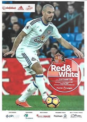 Sunderland v Southampton Premier League Official Matchday Programme 11th February 2017