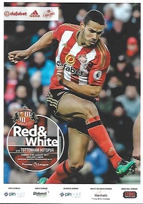 Sunderland v Tottenham Premier League Official Matchday Programme 31st January 2017
