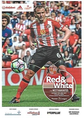 Sunderland v West Ham Premier League Official Matchday Programme 15th April 2017