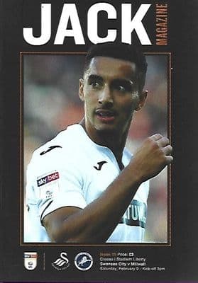 Swansea City v Millwall 9th February 2019 Official Matchday Programme 2018/19