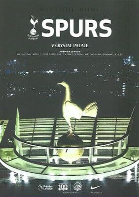 Tottenham Hotspur First Match at New Stadium THFC v Crystal Palace Match Programme Cover A4 Poster