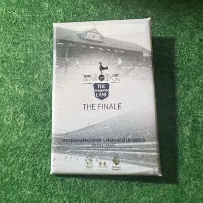 Tottenham Hotspur LAST MATCH AT WHITE HART LANE Matchday Programme Cover Rectangle Plastic Pin Badge