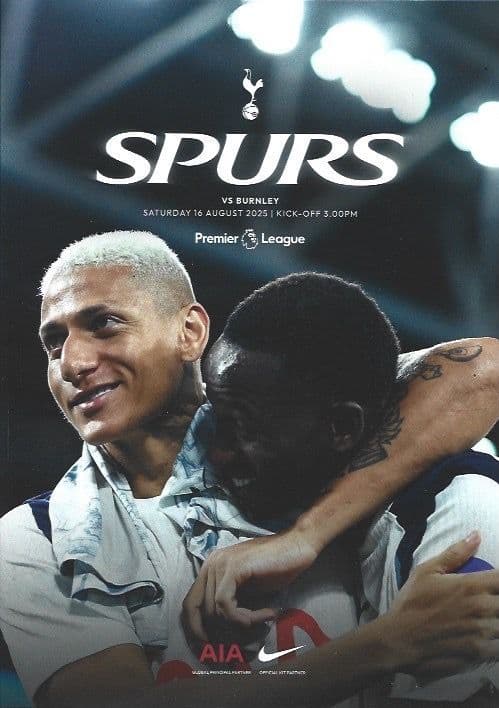 Tottenham Hotspur v Burnley Official Matchday Programme 2025/26