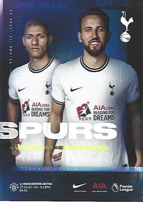 Tottenham Hotspur v Manchester United Official Matchday Programme 2022/2023 - 27th April 2023