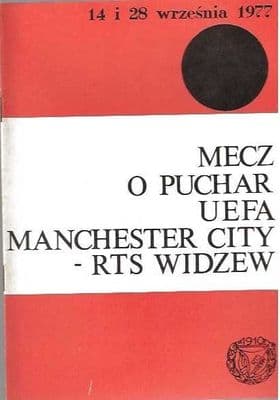 Widzew v Manchester City 28th September 1977 UEFA Cup Official Matchday Programme