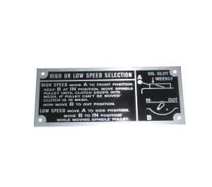 ITEM 06 - 1074 HI-Low Range Nameplate (J340)