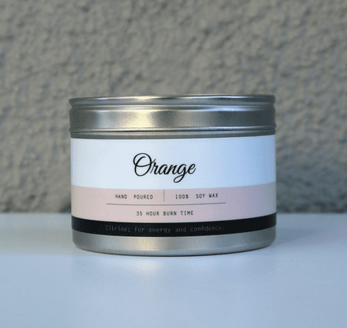 ORANGE CANDLE TIN