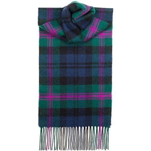 100% Lambswool Extra Long Scarf Made in Scotland - Baird Modern Tartans - Wool Scarf