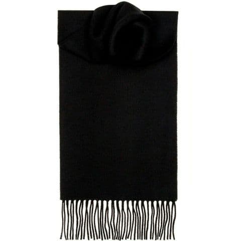 100% Lambswool Extra Long Scarf Made in Scotland - Black Tartans - Wool Scarf