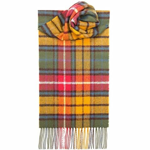 100% Lambswool Extra Long Scarf Made in Scotland - Buchanan Antique Tartans - Wool Scarf