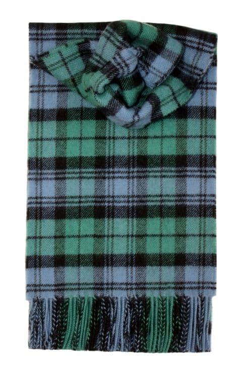 100% Lambswool Extra Long Scarf Made in Scotland - Campbell Ancient Tartans - Wool Scarf