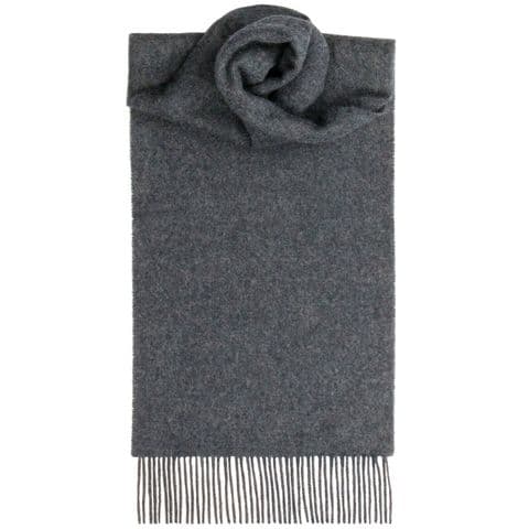 100% Lambswool Extra Long Scarf Made in Scotland - Charcoal Tartans - Wool Scarf
