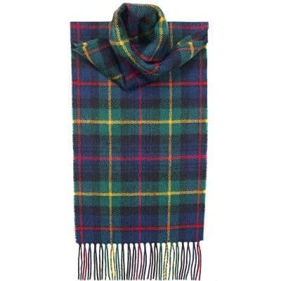 100% Lambswool Extra Long Scarf Made in Scotland - Farquharson Modern Tartans - Wool Scarf
