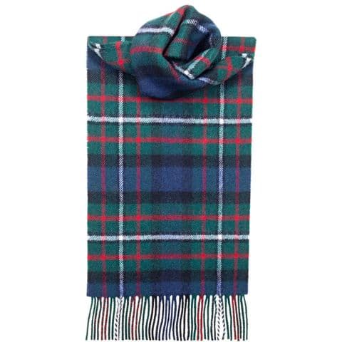 100% Lambswool Extra Long Scarf Made in Scotland - Ferguson Modern Tartans - Wool Scarf