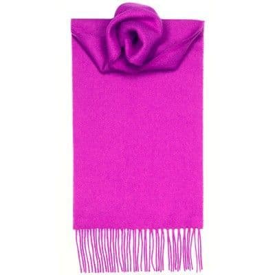 100% Lambswool Extra Long Scarf Made in Scotland - Foxglove Plain Coloured Tartans - Wool Scarf