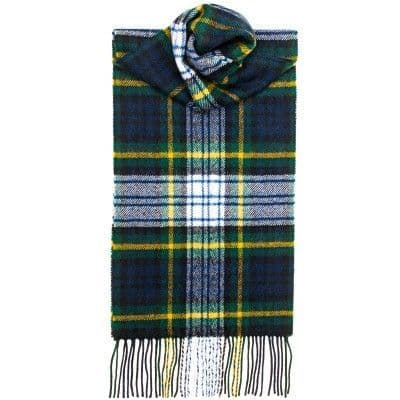100% Lambswool Extra Long Scarf Made in Scotland - Gordon Dress Modern Tartans - Wool Scarf