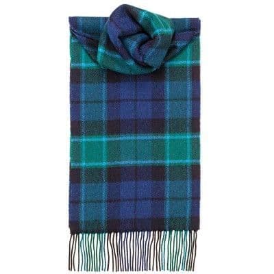 100% Lambswool Extra Long Scarf Made in Scotland - Graham Of Menteith Modern Tartans - Wool Scarf