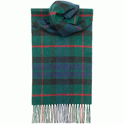 100% Lambswool Extra Long Scarf Made in Scotland - Gunn Modern Tartans - Wool Scarf