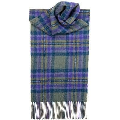 100% Lambswool Extra Long Scarf Made in Scotland - Heather Isle Modern Tartans - Wool Scarf