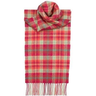 100% Lambswool Extra Long Scarf Made in Scotland - Highland Rose Modern Tartans - Wool Scarf